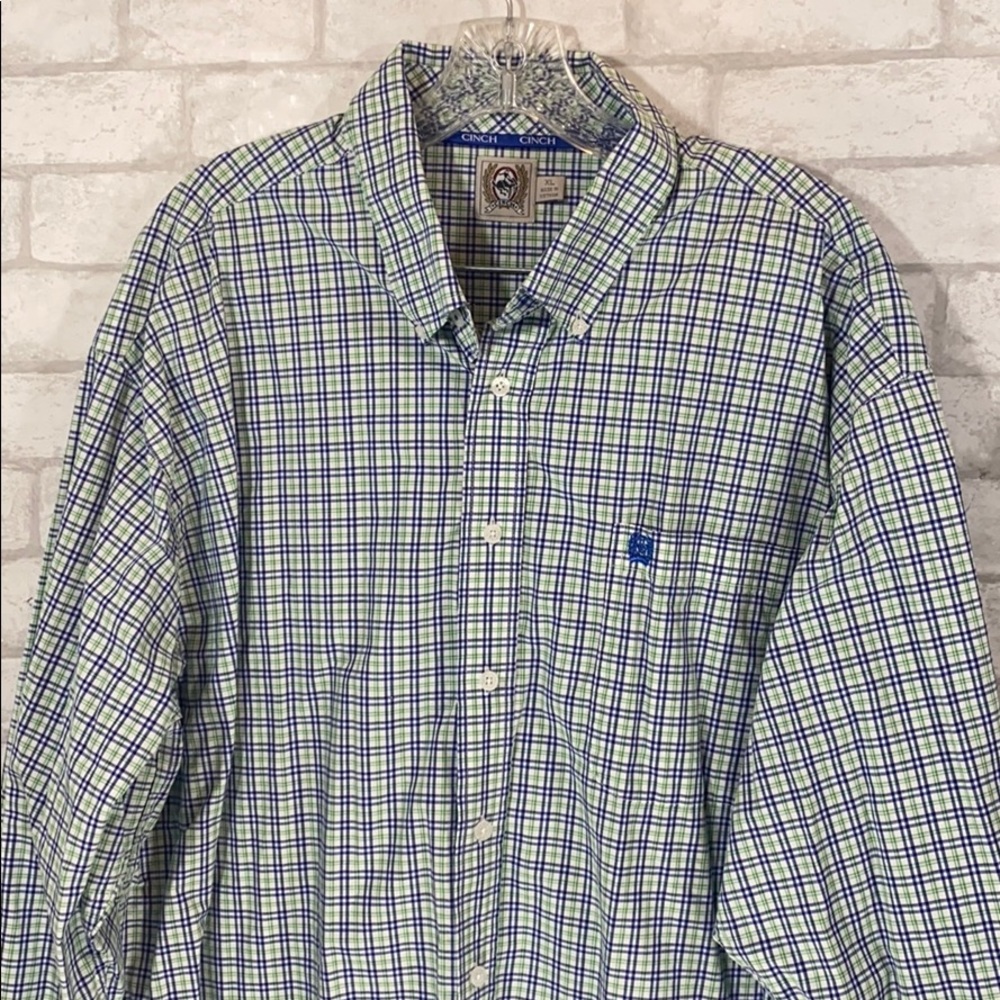 Cinch plaid western button down shirt size XL - Picture 2 of 12